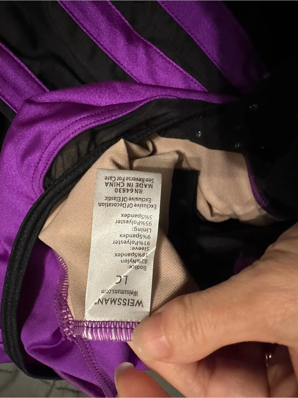 Weissman Black and Purple Active Two-Piece Set
